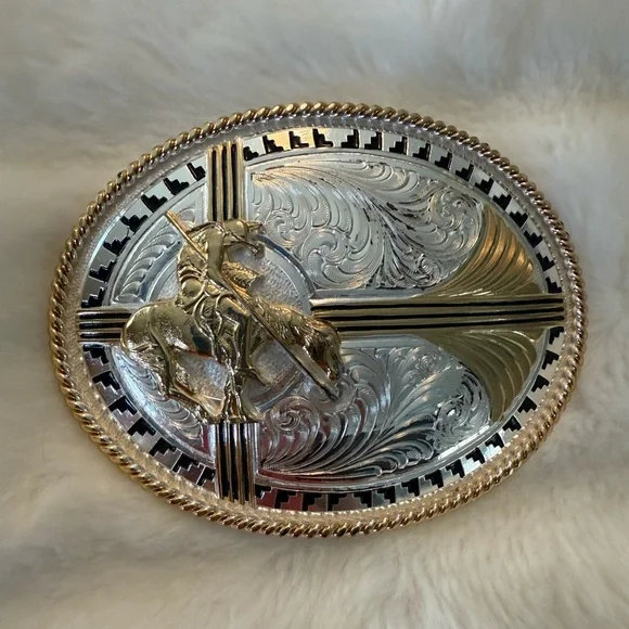 Vtg Montana Silversmiths End of the Trail Belt Buckle - Picture 1 of 4
